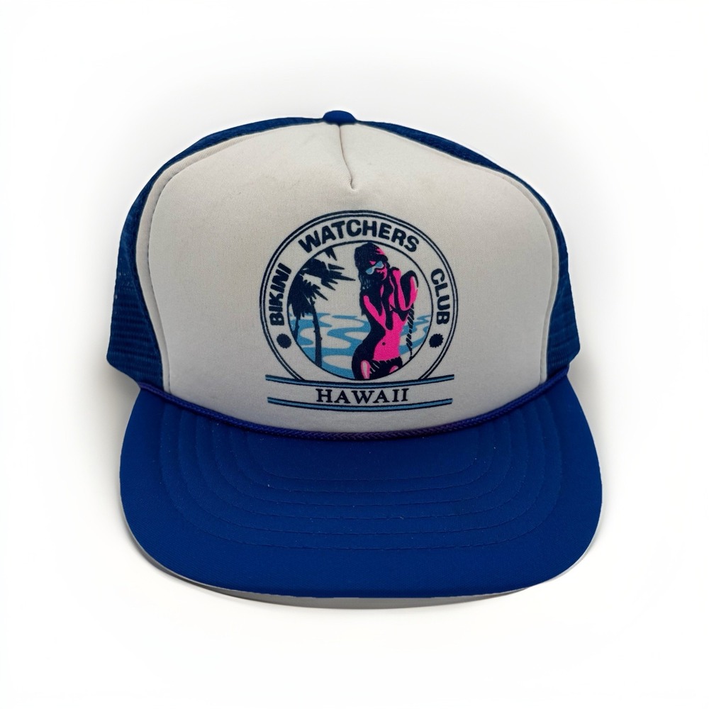 Vintage Hawaii Bikini Watchers Trucker Hat Adjustable 80s Mesh Back